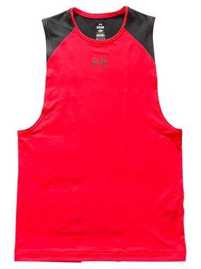 NWT Under Armour UA RUSH Vent Mesh Training Tank Red Black Men's S